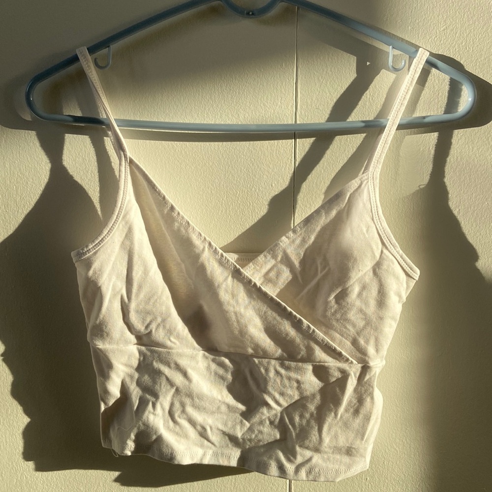White Cropped Tank Top Size S